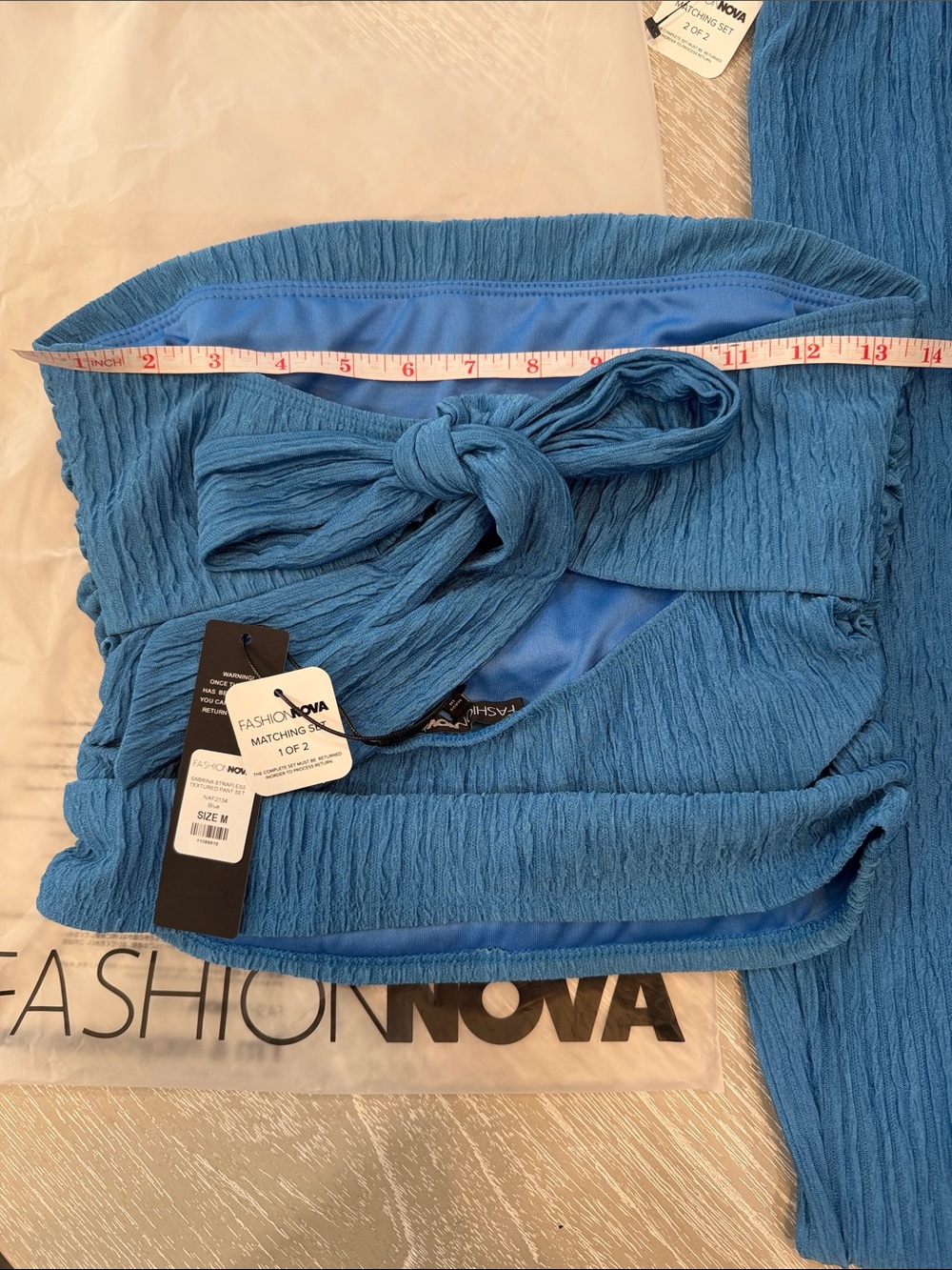 Sabrina Strapless Textured Pant Set - Picture 5 of 11